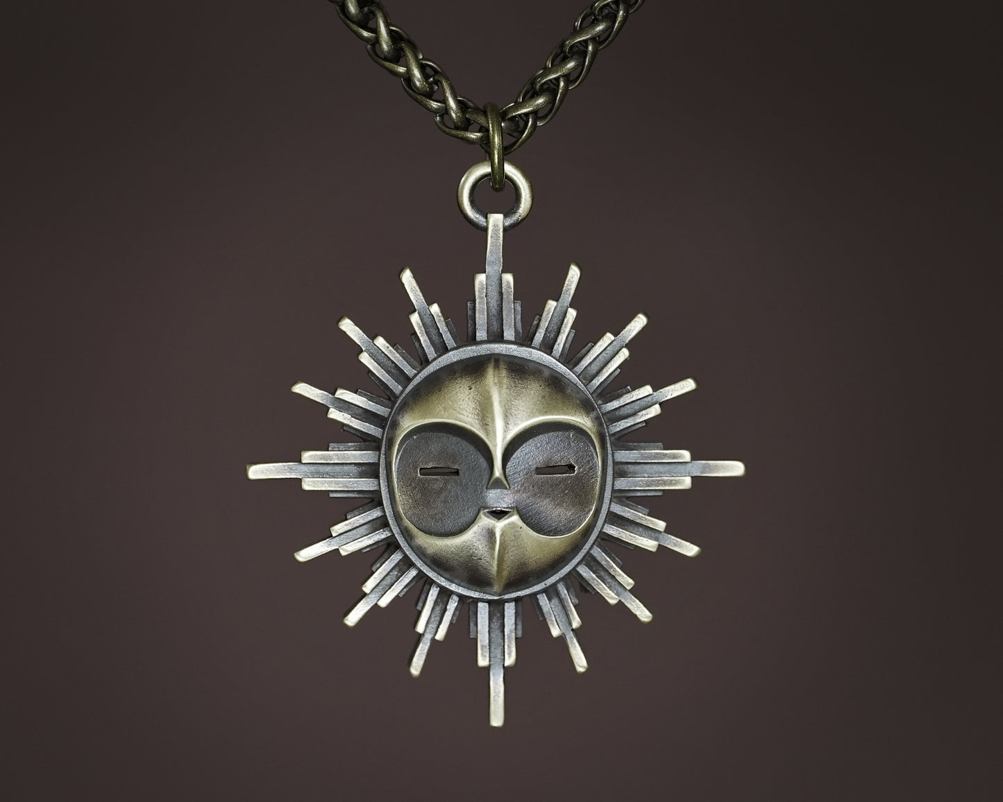 Esquie Mask Necklace - Expedition 33 Fantasy Game Jewelry - Clair Obscur Brass or Silver Pendant Amulet