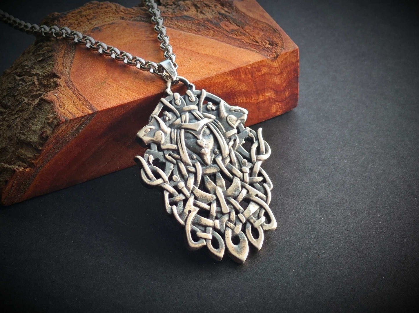 Viking Guardian Goddess Freya Valkyrie Shieldmaiden with cats cat Necklace - Norse - Protective Pendant With 22 Inch Chain