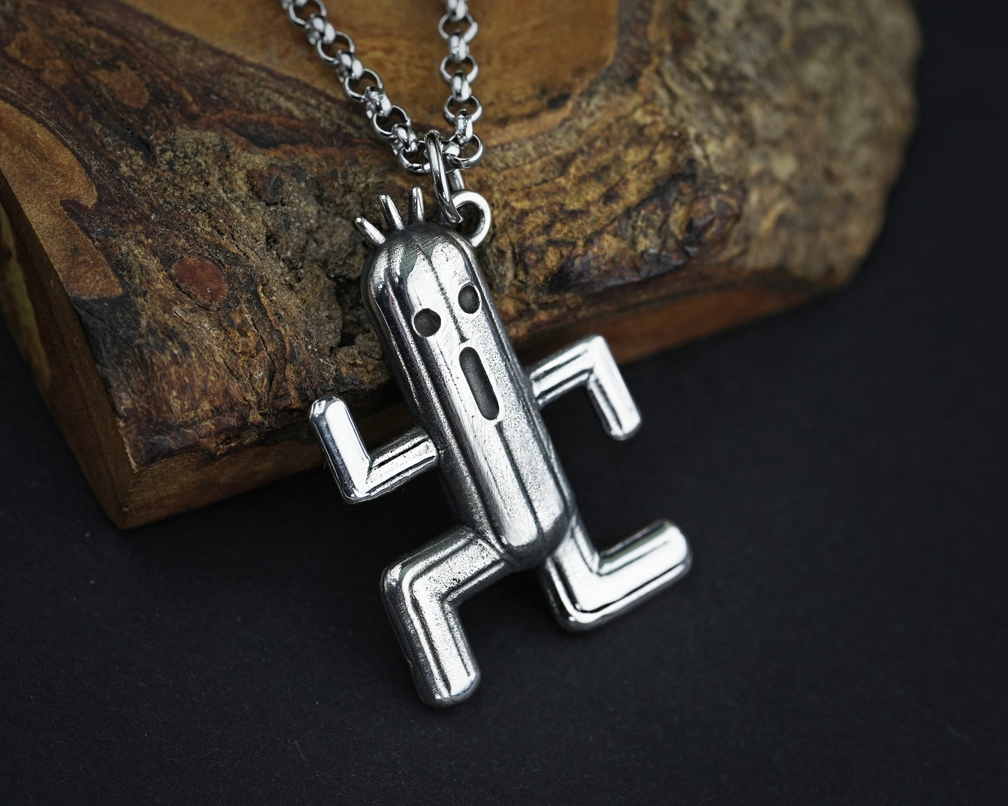 Final Fantasy Cactuar Necklace Pendant Jewelry Keychain Charm 925 Sterling Silver Brass