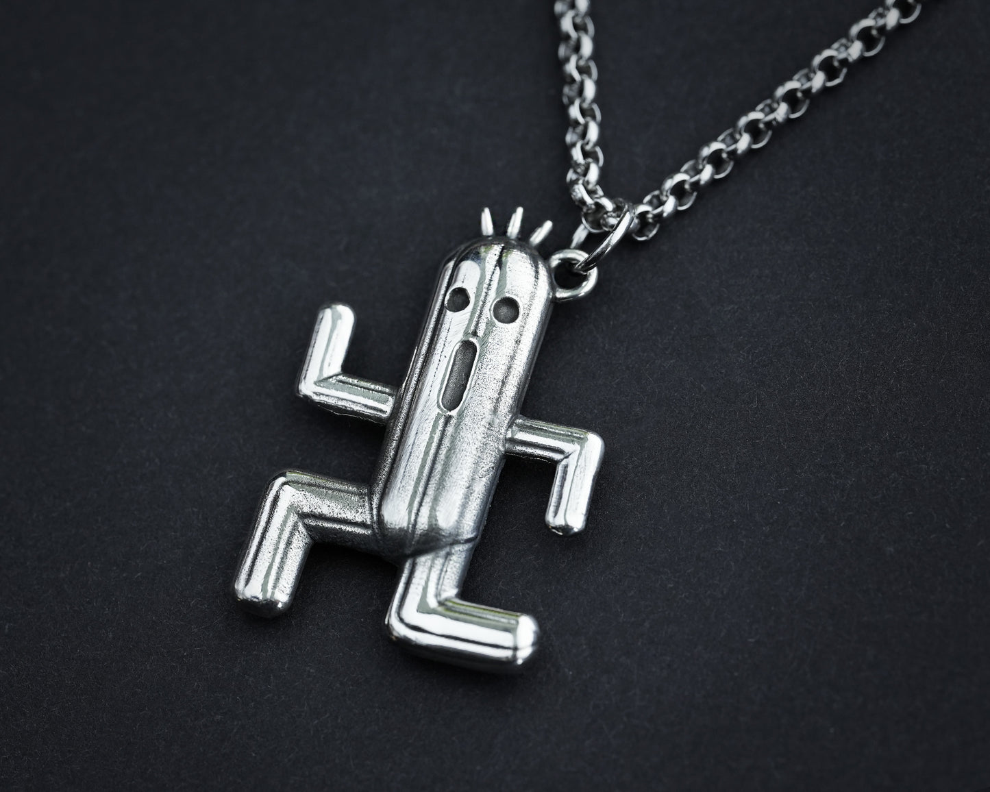 Final Fantasy Cactuar Necklace Pendant Jewelry Keychain Charm 925 Sterling Silver Brass