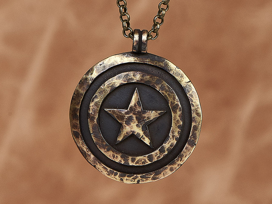 Captain America Shield Necklace Pendant Amulet with chain
