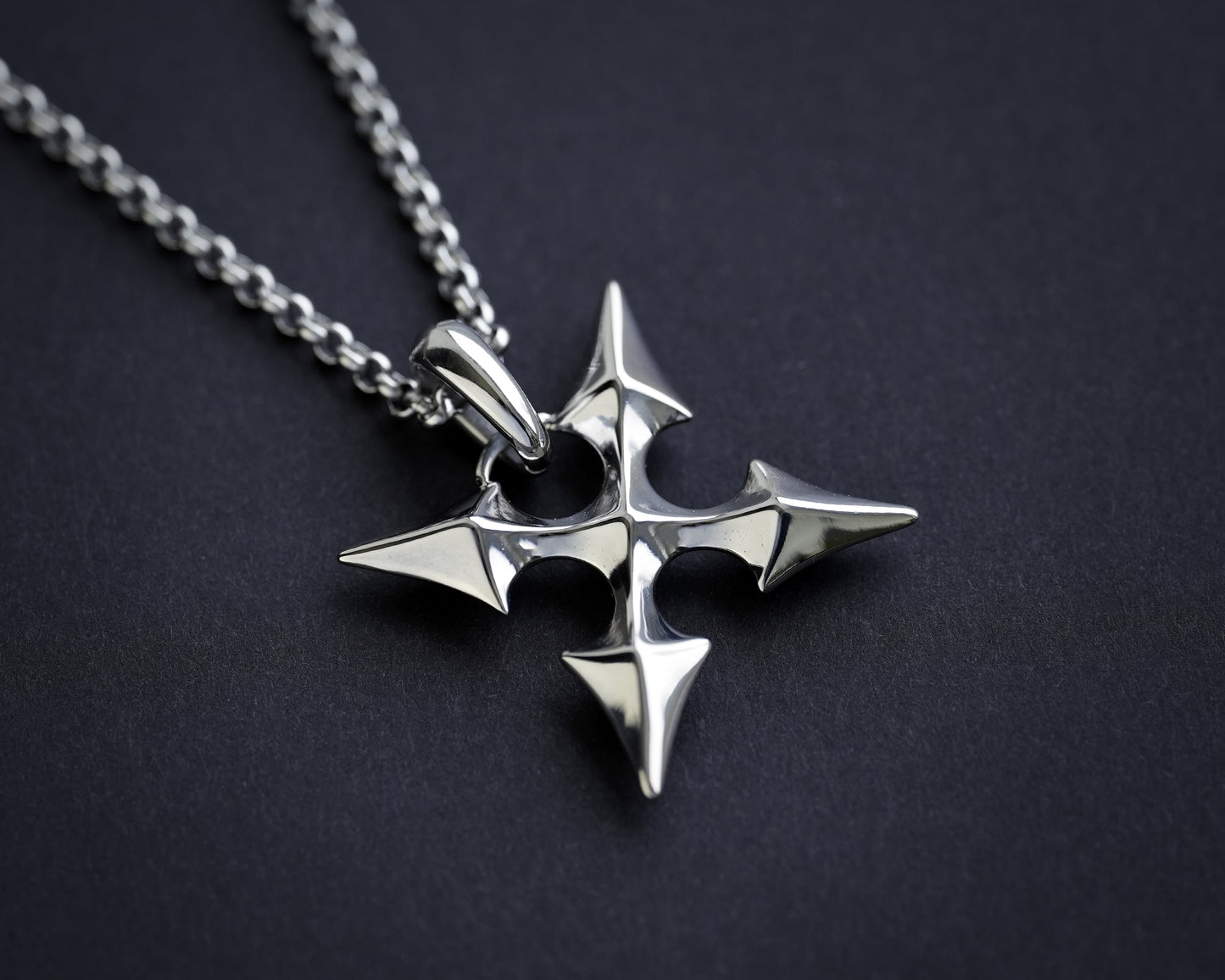 Collier pendentif en argent sterling 925 avec croix de Roxas et cœur du Royaume, bijoux livre des prophéties
