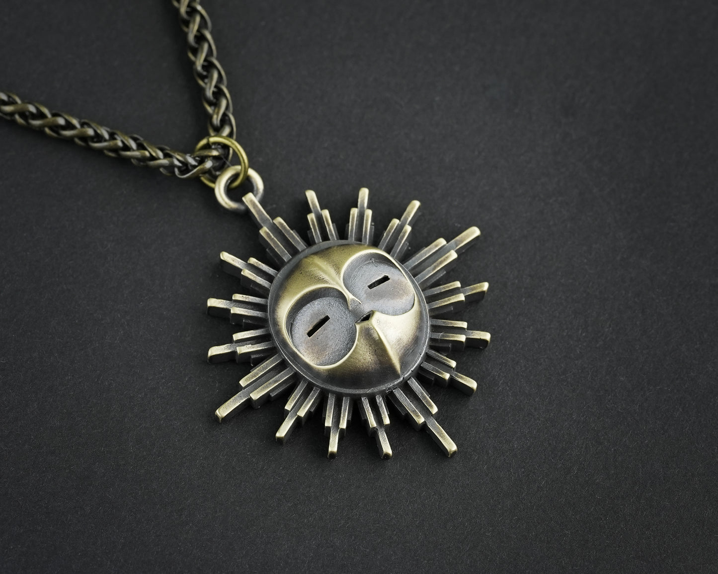 Esquie Mask Necklace - Expedition 33 Fantasy Game Jewelry - Clair Obscur Brass or Silver Pendant Amulet