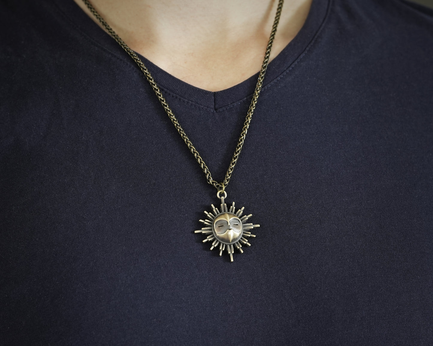 Esquie Mask Necklace - Expedition 33 Fantasy Game Jewelry - Clair Obscur Brass or Silver Pendant Amulet