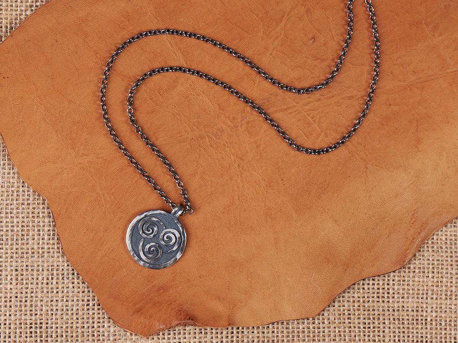 925 Sterling Silver Avatar Last Airbender Air Nomad Nation Necklace Pendant - Baldur Jewelry
