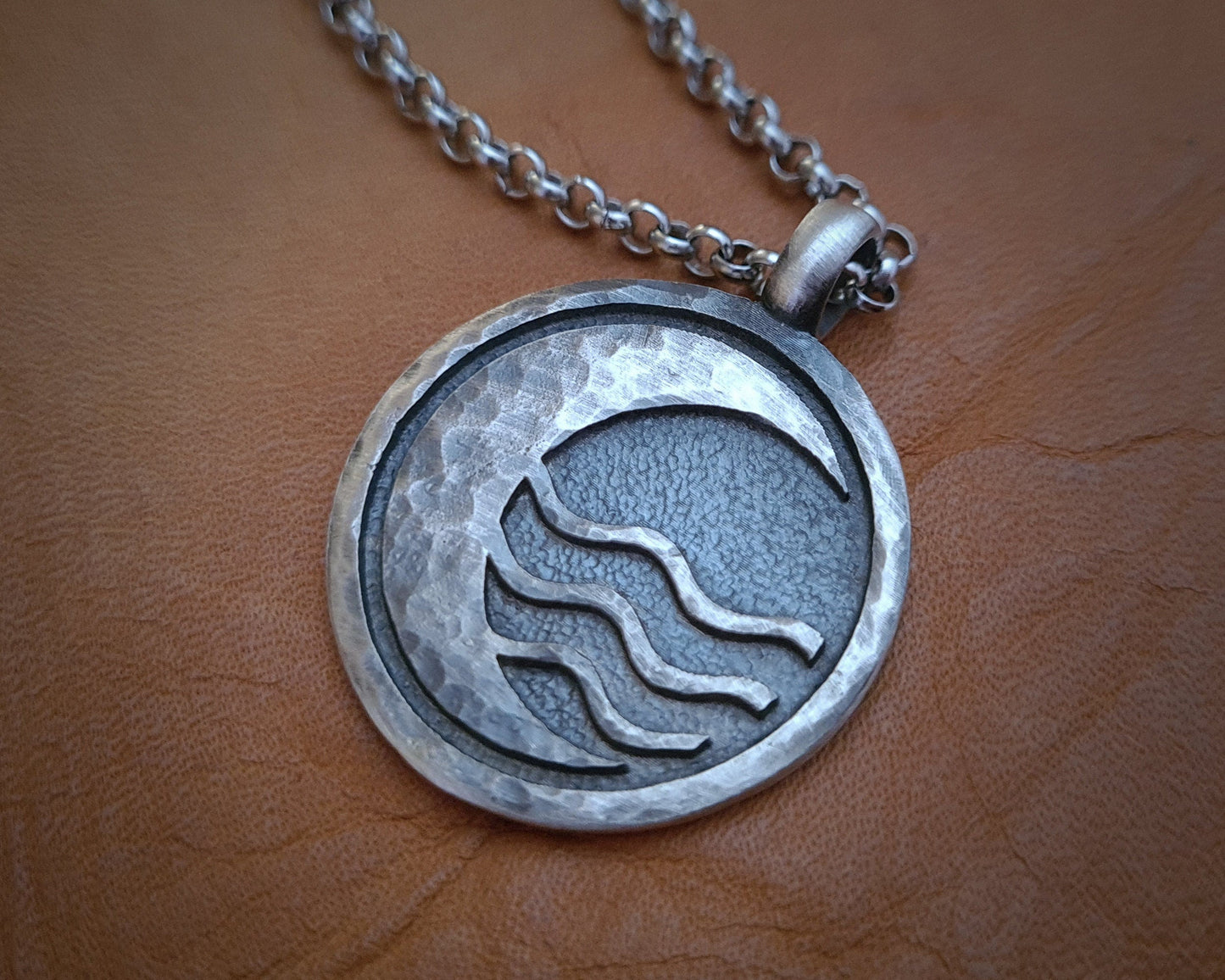 925 Sterling Silver Avatar Last Airbender Northern Water Tribe Nation Necklace Pendant - Baldur Jewelry