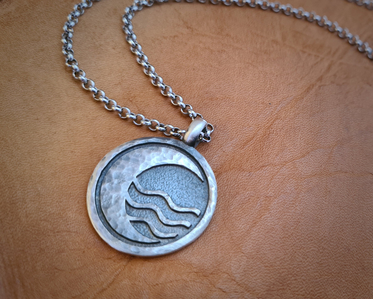 925 Sterling Silver Avatar Last Airbender Northern Water Tribe Nation Necklace Pendant - Baldur Jewelry