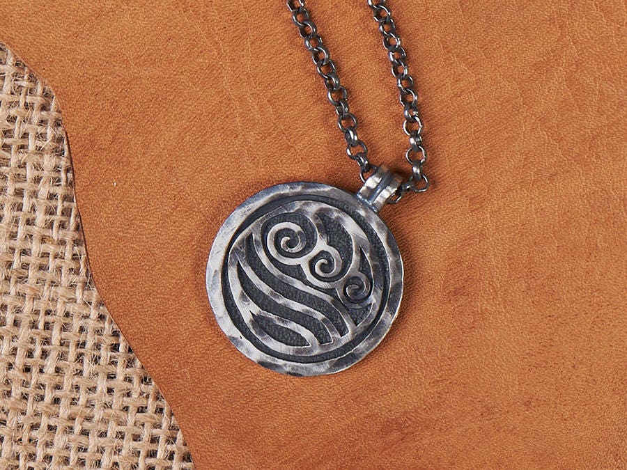 925 Sterling Silver Avatar Last Airbender Water Tribe Nation Necklace Pendant - Baldur Jewelry