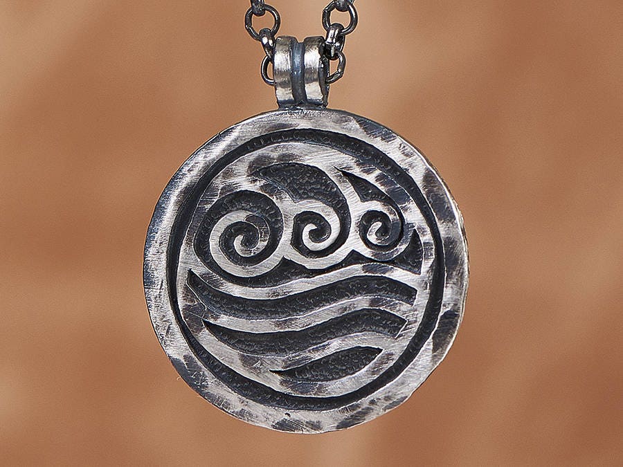925 Sterling Silver Avatar Last Airbender Water Tribe Nation Necklace Pendant - Baldur Jewelry