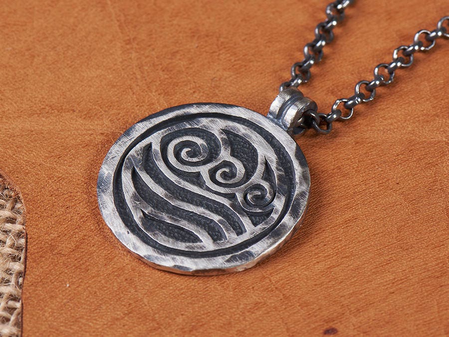 925 Sterling Silver Avatar Last Airbender Water Tribe Nation Necklace Pendant - Baldur Jewelry