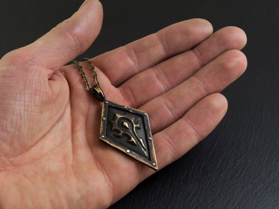 925 Sterling Silver / Brass WoW Horde Necklace Pendant Jewelry - Baldur Jewelry