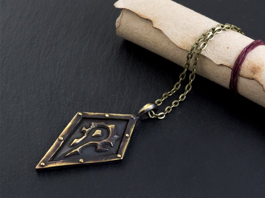 925 Sterling Silver / Brass WoW Horde Necklace Pendant Jewelry - Baldur Jewelry