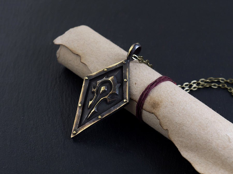925 Sterling Silver / Brass WoW Horde Necklace Pendant Jewelry - Baldur Jewelry