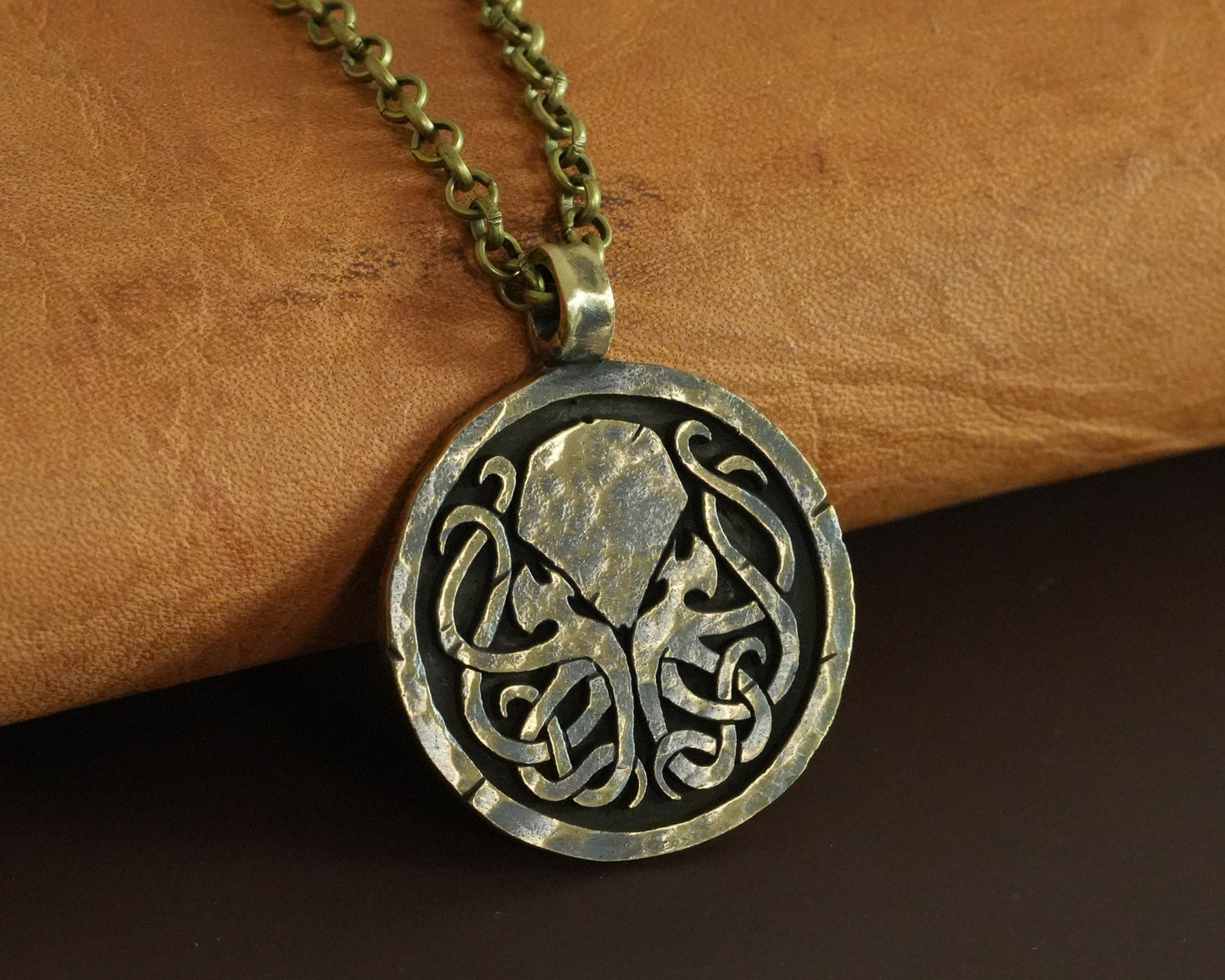 925 Sterling Silver Cthulhu Necklace Pendant Amulet With Chain - Baldur Jewelry