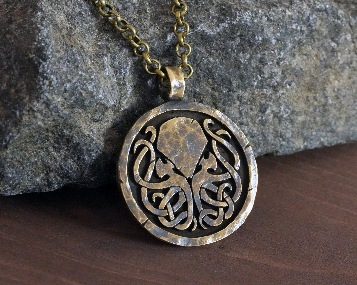 925 Sterling Silver Cthulhu Necklace Pendant Amulet With Chain - Baldur Jewelry