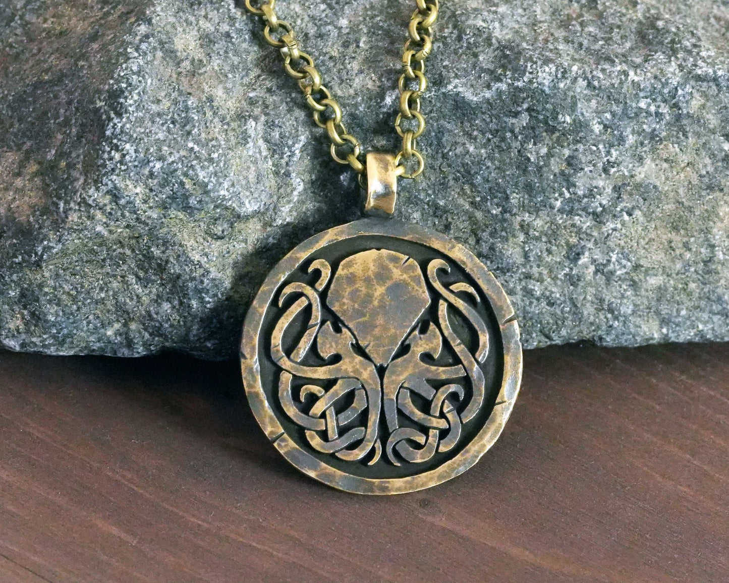 925 Sterling Silver Cthulhu Necklace Pendant Amulet With Chain - Baldur Jewelry