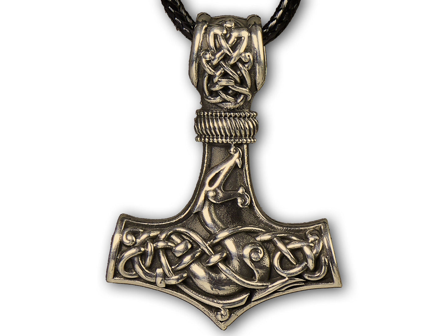 925 Sterling Silver Double - Sided Viking Dragon Thors Hammer Thor Mjölnir Mjolnir Necklace Pendant Jewelry For Men and Women - Fast Delivery - Baldur Jewelry