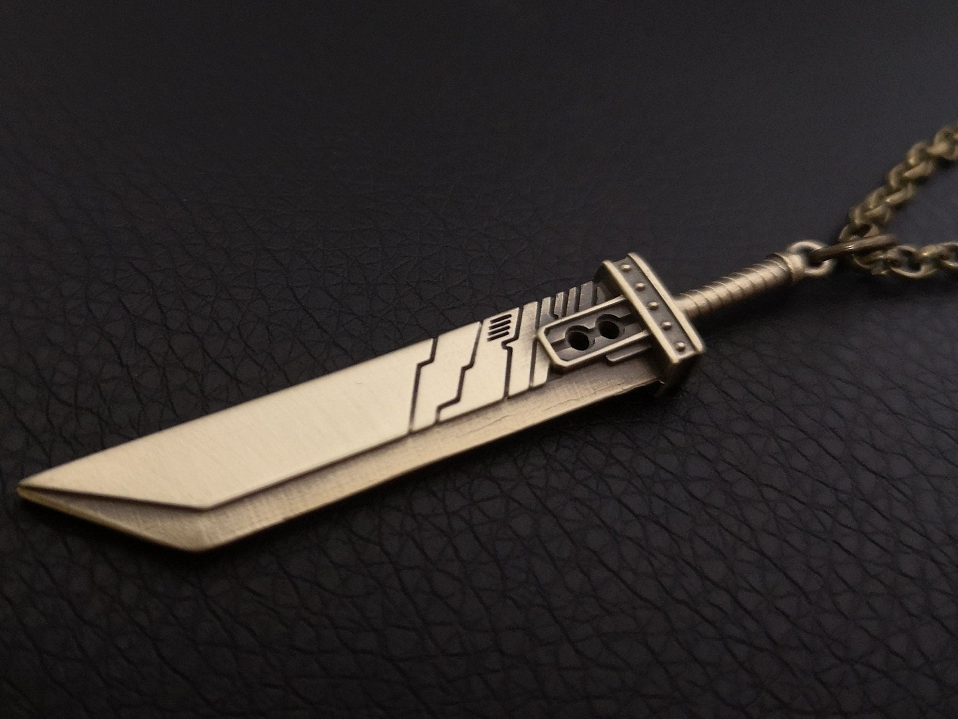 925 Sterling Silver Final Fantasy VII Cloud Buster Sword Necklace Pendant Jewelry - Baldur Jewelry