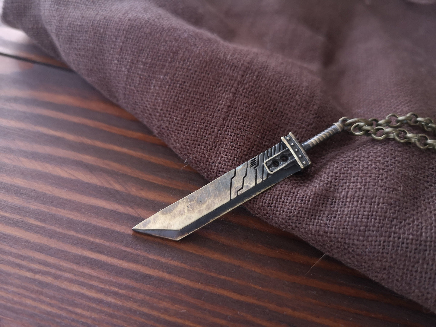 925 Sterling Silver Final Fantasy VII Cloud Buster Sword Necklace Pendant Jewelry - Baldur Jewelry