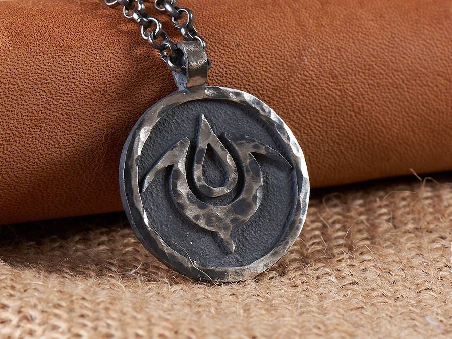 925 Sterling Silver Fire Emblem Exalt Solid Metal Pendant Necklace - Baldur Jewelry