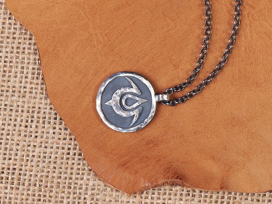 925 Sterling Silver Fire Emblem Exalt Solid Metal Pendant Necklace - Baldur Jewelry