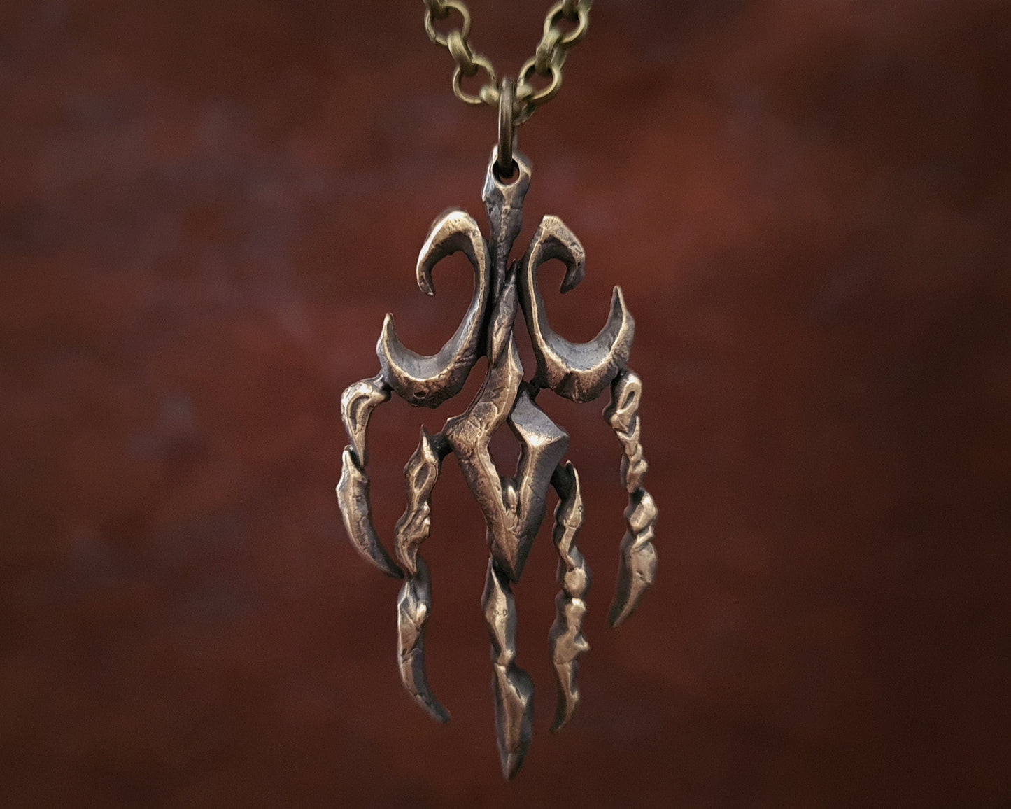925 Sterling Silver Gothic Wicca Witcher Betrayer Moon Monster Claw Necklace Pendant Amulet Jewelry With Chain - Baldur Jewelry