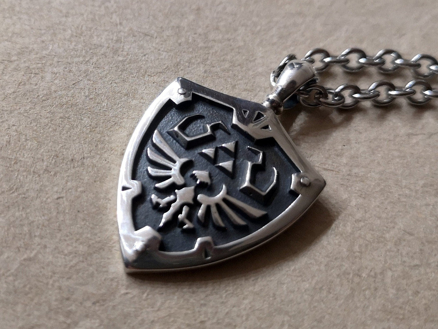 925 Sterling Silver Hylian Shield Necklace Pendant Jewelry - Baldur Jewelry