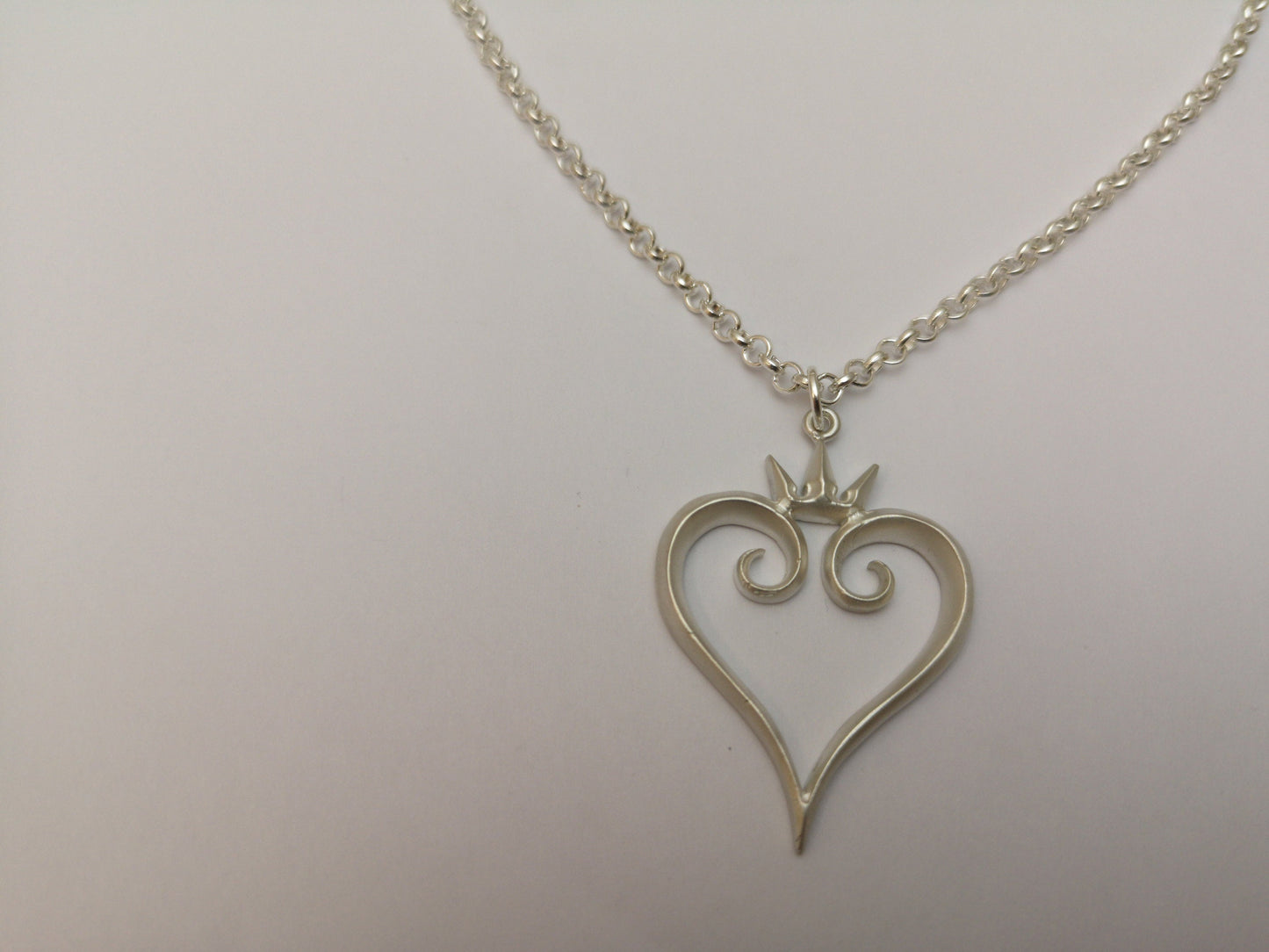 925 Sterling Silver Kingdom Heart Pendant Necklace Jewelry Amulet Talisman - Baldur Jewelry