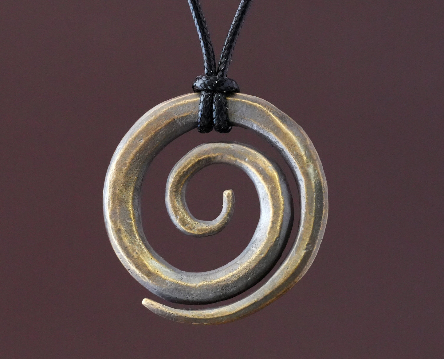 925 Sterling Silver Large Spiral Eternity Viking Celtic Necklace Charm - Baldur Jewelry