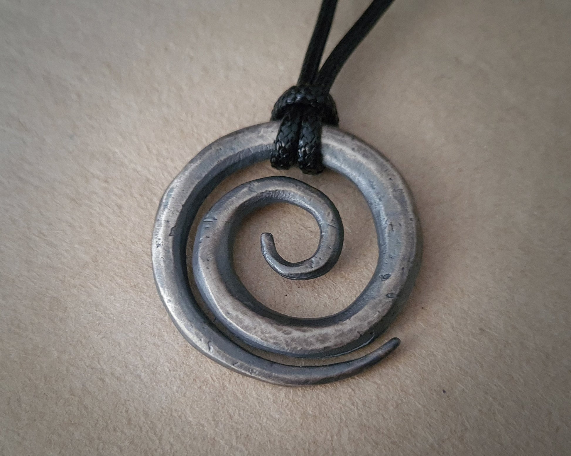 925 Sterling Silver Large Spiral Eternity Viking Celtic Necklace Charm - Baldur Jewelry