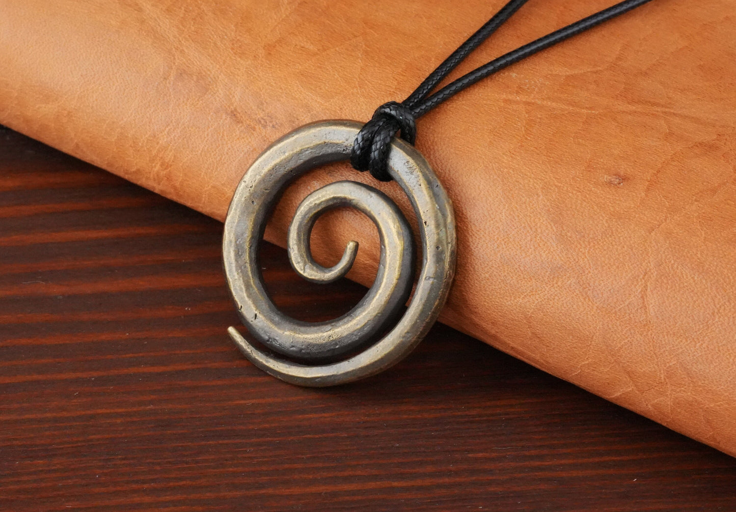 925 Sterling Silver Large Spiral Eternity Viking Celtic Necklace Charm - Baldur Jewelry