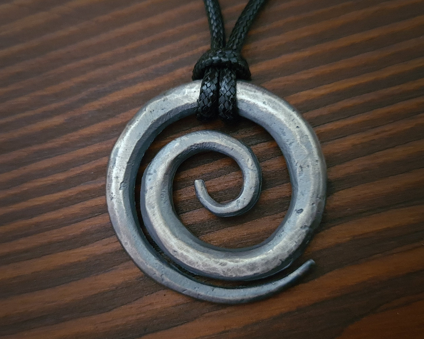925 Sterling Silver Large Spiral Eternity Viking Celtic Necklace Charm - Baldur Jewelry