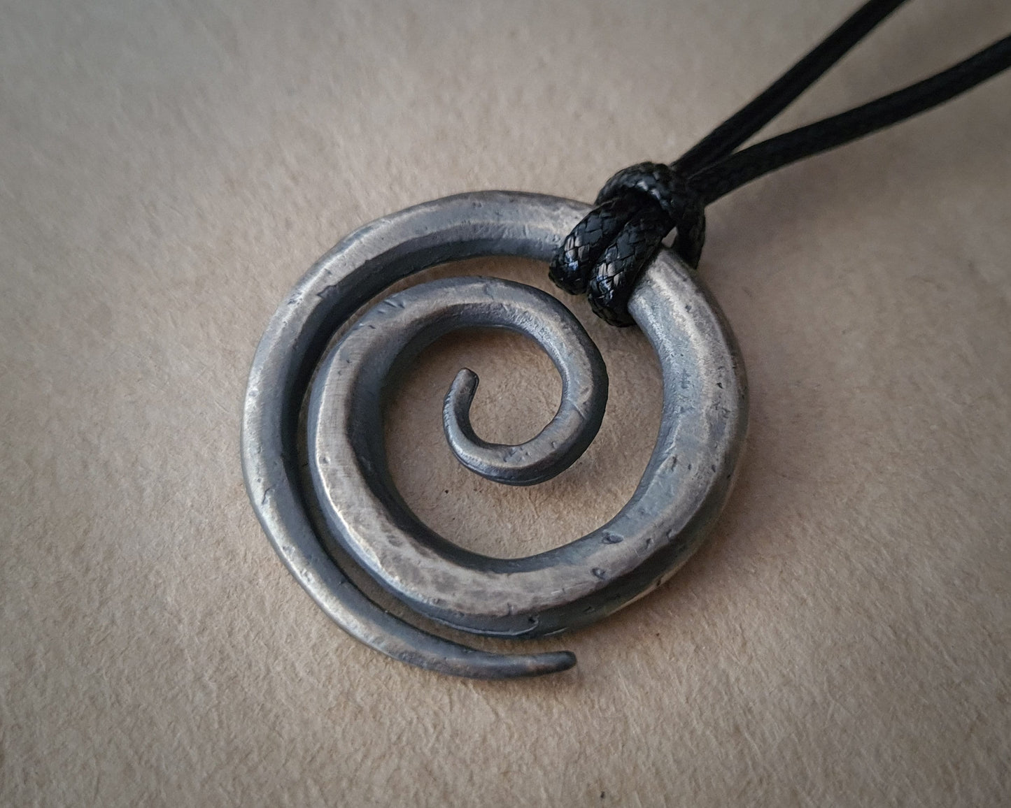 925 Sterling Silver Large Spiral Eternity Viking Celtic Necklace Charm - Baldur Jewelry