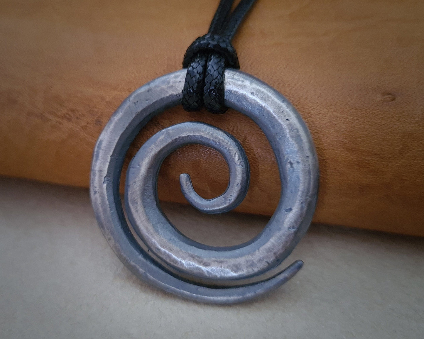925 Sterling Silver Large Spiral Eternity Viking Celtic Necklace Charm - Baldur Jewelry