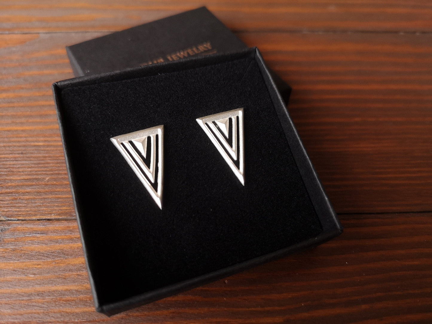 925 Sterling Silver Minimalist earrings stud triangle geometric earring - Baldur Jewelry