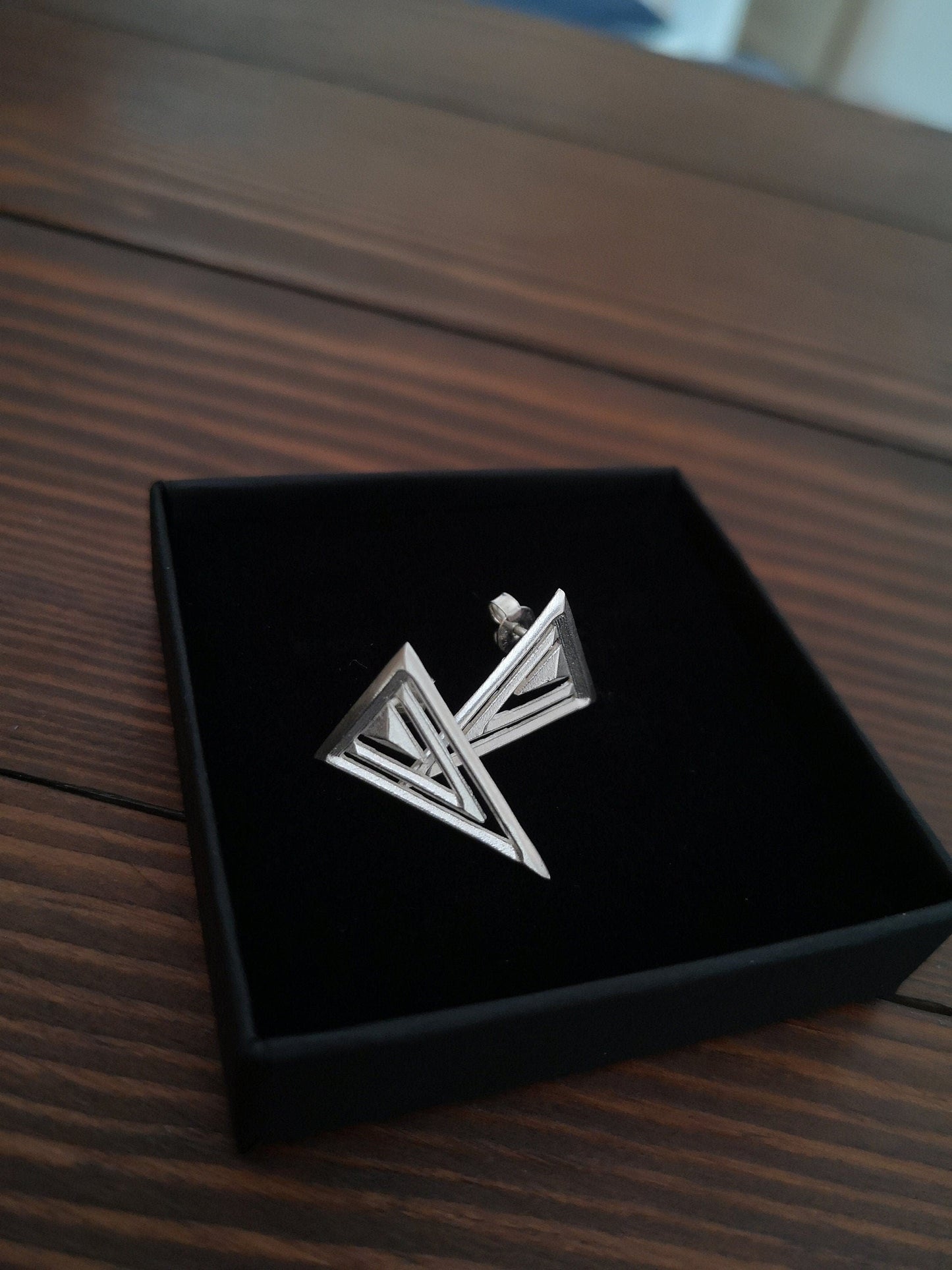 925 Sterling Silver Minimalist earrings stud triangle geometric earring - Baldur Jewelry