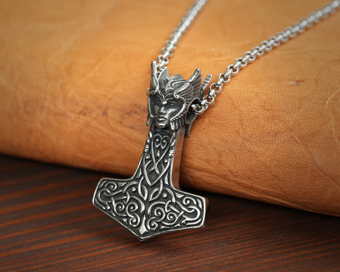 925 Sterling Silver Valkyrie Freya Shieldmaiden Woman Viking Thors Hammer Necklace Pendant Lagertha Charm - Baldur Jewelry
