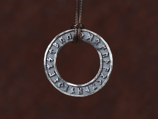 925 Sterling Silver Viking Rune necklace,Futhark Norse Rune Amulet, Viking jewelry, Runes Pendant - Baldur Jewelry