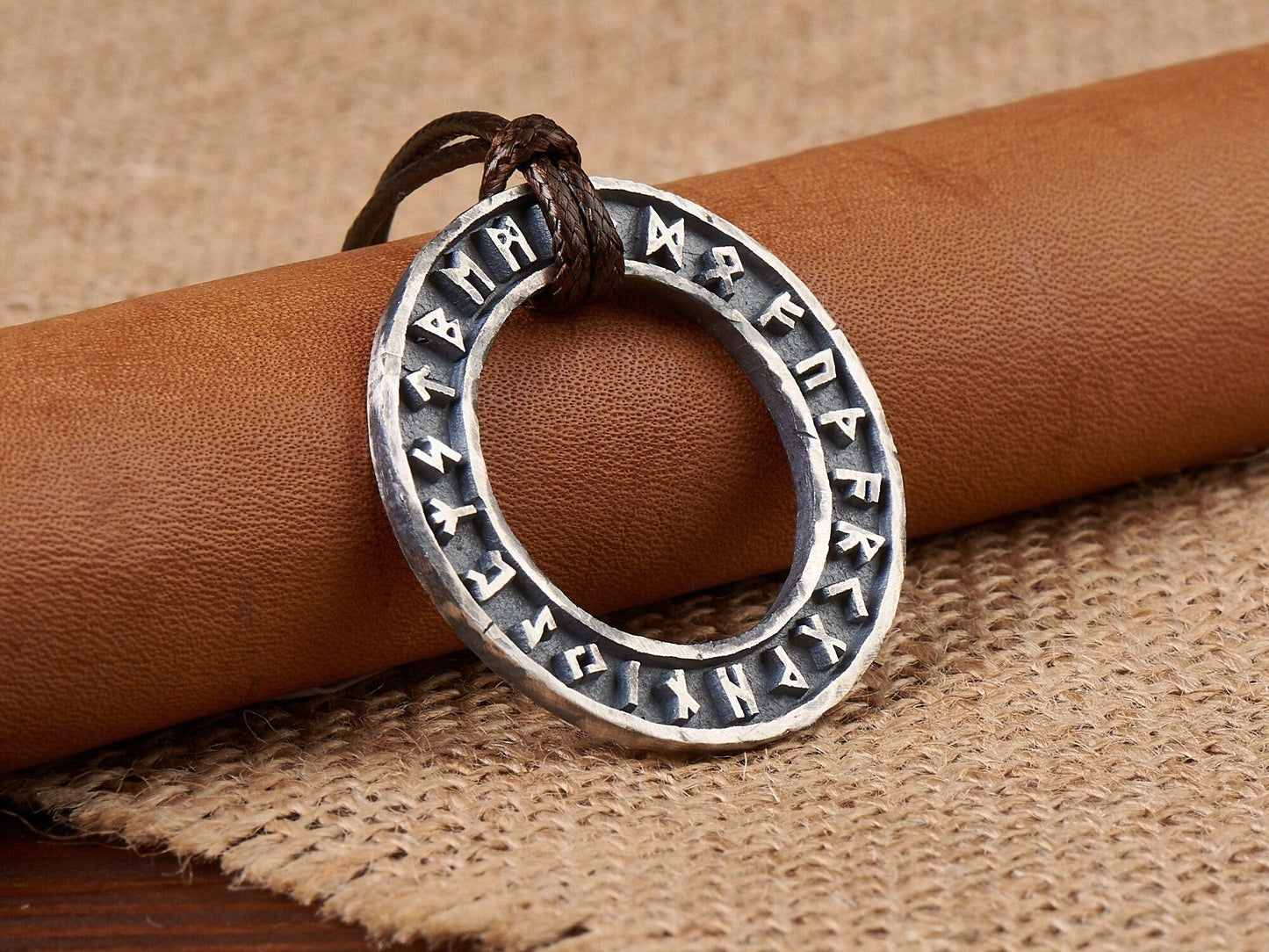 925 Sterling Silver Viking Rune necklace,Futhark Norse Rune Amulet, Viking jewelry, Runes Pendant - Baldur Jewelry