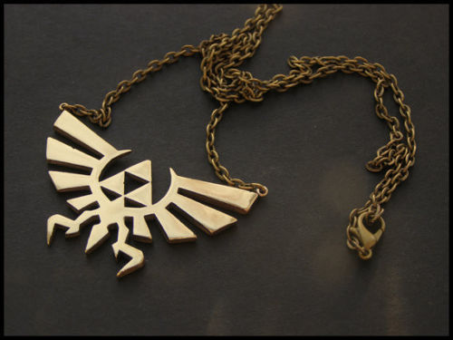 925 Sterling Silver / Brass The Legend of Zelda Triforce Necklace Pendant Jewelry