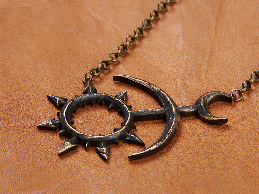 Warhammer 40K Chaos Slaanesh Hand Hammered Pendant Necklace