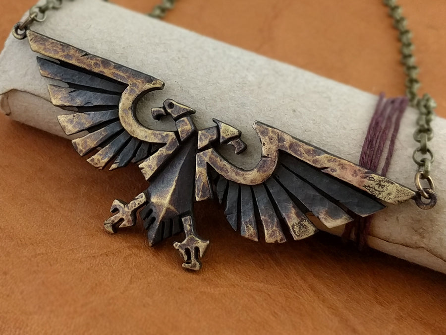 Warhammer 40K Empereur de l'Humanité Ancien Collier Aquila Aigle Impérial Pendentif Grand