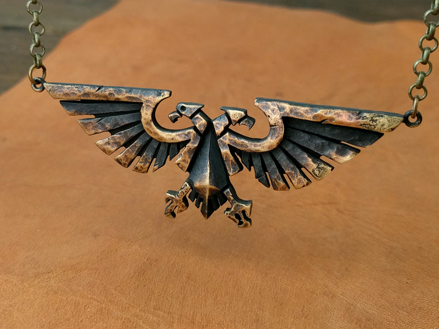 Warhammer 40K Empereur de l'Humanité Ancien Collier Aquila Aigle Impérial Pendentif Grand