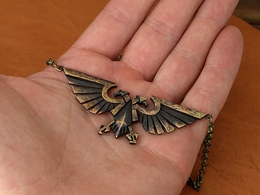 Warhammer 40K Empereur de l'Humanité Ancien Collier Aquila Aigle Impérial Pendentif Grand