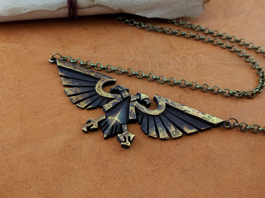 Warhammer 40K Empereur de l'Humanité Ancien Collier Aquila Aigle Impérial Pendentif Grand