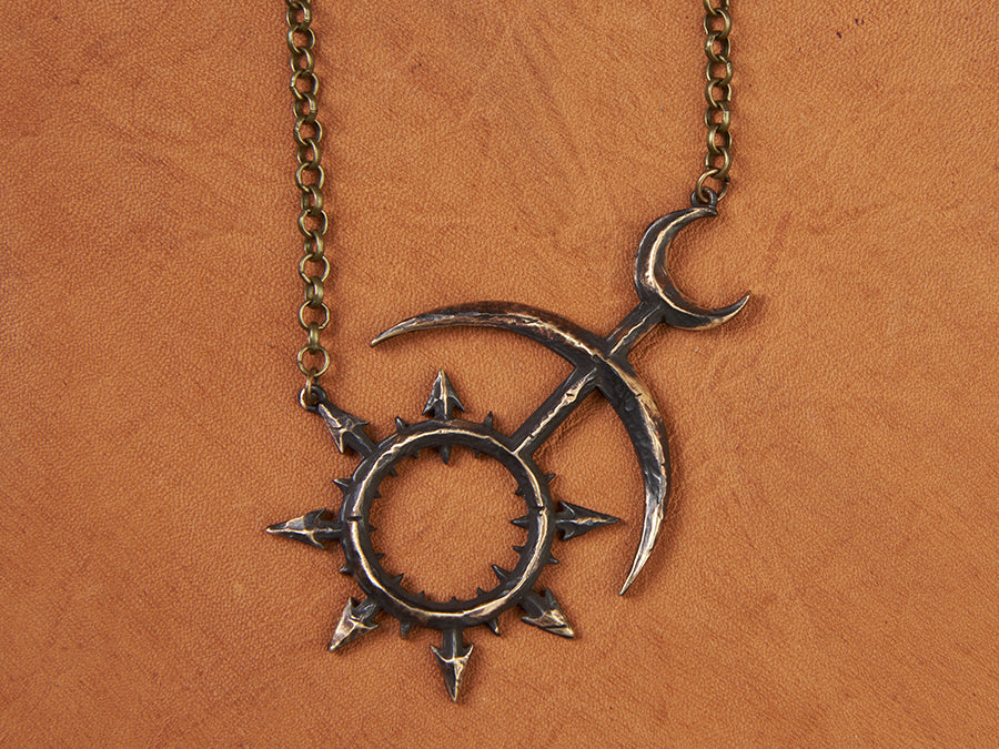 Warhammer 40K Chaos Slaanesh Hand Hammered Pendant Necklace