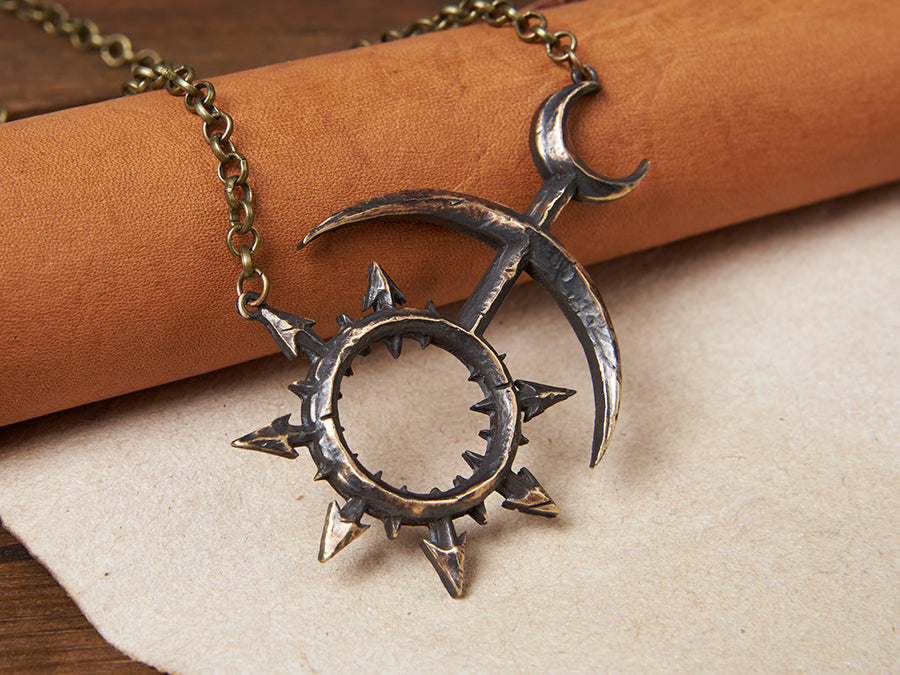Warhammer 40K Chaos Slaanesh Hand Hammered Pendant Necklace