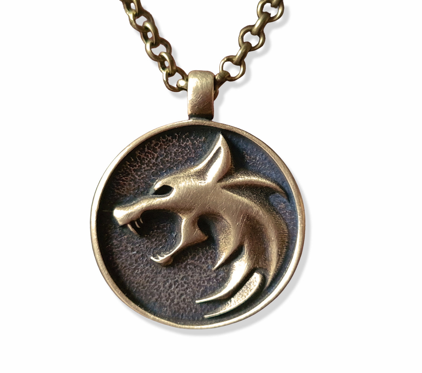 Witcher medallion 925 Sterling Silver Wolf Necklace Pendant Amulet Jewelry With Chain