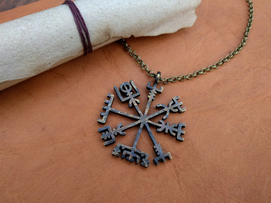 Vegvisir - A Viking Compass Hand Hammered Pendant Necklace