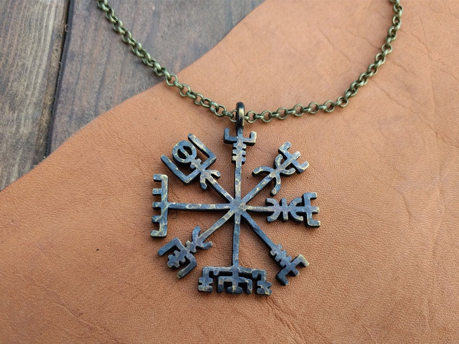 Vegvisir - A Viking Compass Hand Hammered Pendant Necklace